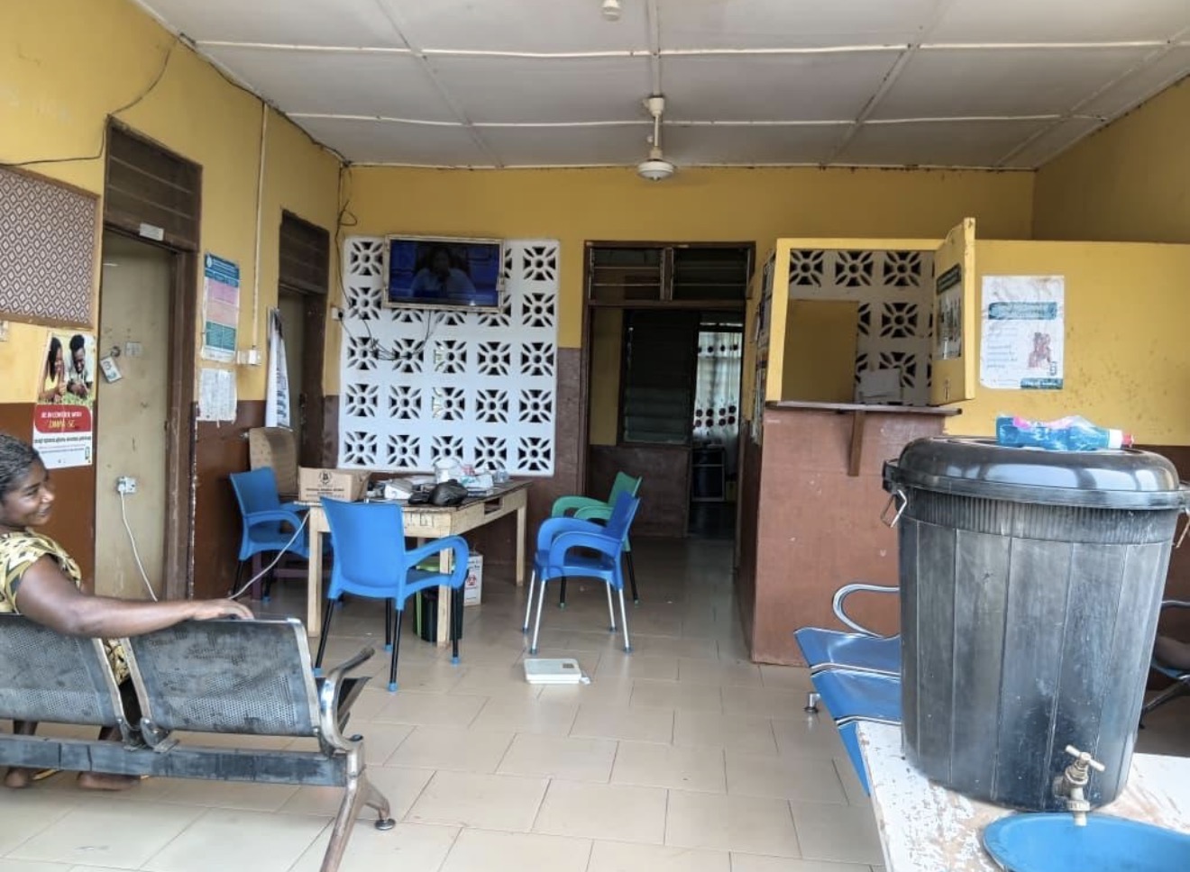 Clinic signage and waiting area